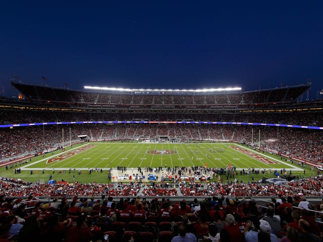 San Francisco 49ers linebacker Dee Winters (53) runs on the field during an  NFL football game against the Los Angeles Chargers, Friday, Aug. 25, 2023,  in Santa Clara, Calif. (AP Photo/Scot Tucker