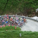 The pack rides up the Gotthard pass during the 3rd stage, a 117,3 km race, from Quinto to Olivone, Switzerland, at the 79th Tour de Suisse UCI ProTour cycling race, near Airolo, Switzerland, Monday, June 15, 2015. (Carlo Reguzzi/Ti-Press/Keystone via AP)