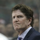 Detroit Red Wings head coach Mike Babcock watches from the bench during the first period of an NHL hockey game against the Dallas Stars Saturday, Feb. 21, 2015, in Dallas. (AP Photo/LM Otero)