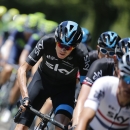 Britain's Christopher Froome rides in the pack during the seventh stage of the Tour de France cycling race over 190.5 kilometers (118.4 miles) with start in Livarot and finish in Fougeres, France, Friday, July 10, 2015. (AP Photo/Laurent Cipriani)