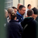 Russian soccer fan leader Alexander Shprygin, who will again be deported from France after he returned despite a previous expulsion in connection with violence that marred the start of Euro 2016, is seen during his first expulsion in Marseille, France, June 18, 2016. REUTERS/Jean Paul Pelissier/File Photo