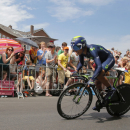 Colombia's Nairo Quintana strains during the first stage of the Tour de France cycling race, an individual time trial over 13.8 kilometers (8.57 miles), with start and Finish in Utrecht, Netherlands, Saturday, July 4, 2015. (AP Photo/Christophe Ena)