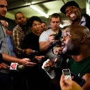 Bernard Hopkins speaks to the media before a workout on Tuesday. (Getty)