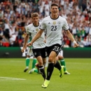 Football Soccer - Northern Ireland v Germany - EURO 2016 - Group C - Parc des Princes, Paris, France - 21/6/16 Germany's Mario Gomez celebrates after scoring their first goal REUTERS/John Sibley