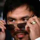 BEVERLY HILLS, CA - JANUARY 19: Manny Pacquiao announces his upcoming world welterweight championship bout against Timothy Bradley at the Beverly Hills Hotel January 19, 2016 in Beverly Hills, California. The fight will take place at the MGM Grand casino in Las Vegas, Nevada, on April 9. (Photo by Kevork Djansezian/Getty Images)