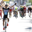 Etixx-Quick Step rider Zdenek Stybar of Czech Republic celebrates as he crosses the finish line to win the 191.5-km (118.9 miles) 6th stage of the 102nd Tour de France cycling race from Abbeville to Le Havre, France, July 9, 2015. REUTERS/stefano Rellandini