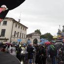 Overall leader Spain's Alberto Contador sprays sparkling wine as he celebrates on the podium after completing the 12th stage of the Giro d'Italia, Tour of Italy cycling race from Imola to Vicenza, Italy, Thursday, May 21, 2015. Alberto Contador extended his overall lead ahead of Fabio Aru to 17 seconds while Philippe Gilbert won the rainy 12th stage of the Giro d'Italia on Thursday. (Daniel Dal Zennaro/ANSA via AP)