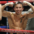 FILE - In this March 30, 2013 file photo, Gennady Golovkin, of Kazakhstan, reacts after defeating Nobuhiro Ishida, of Japan, in their WBA middleweight title fight in Monaco. Golovkin sold out the arena a month ago for his Southern California debut on Saturday, Oct. 18, 2014. (AP Photo/Lionel Cironneau, File)