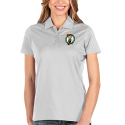 Women's Antigua White Boston Celtics Balance Polo