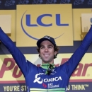 Cycling - Tour de France cycling race - The 197 km (122.4 miles) Stage 10 from Escaldes-Engordany, Andorra to Revel, France - 12/07/2016 - Orica-BikeExchange rider Michael Matthews of Australia reacts on the podium.     REUTERS/Juan Medina