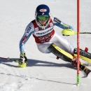 Mikaela Shiffrin of the US competes in the first run during the ladies FIS Alpine Ski World Cup slalom in Are, Sweden, Saturday, March 14, 2015. (AP Photo/TT, Pontus Lundahl)