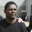 FILE - In this Aug. 27, 2014, file photo, Boxer Jermain Taylor walks from the Pulaski County Jail in Little Rock, Ark. Taylor must undergo a mental evaluation, an Arkansas judge said Tuesday, Jan. 27, 2015. Pulaski County Circuit Judge Leon Johnson granted a request from Taylor's attorneys that Taylor be moved to a state hospital for a full evaluation, the Arkansas Democrat-Gazette reported. (AP Photo/Danny Johnston, File)