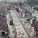 FILE - In this May 5, 2013 file photo, drivers take the track at the start of the IndyCar's Sao Paulo 300 auto race in Sao Paulo, Brazil. Brazilian organizers announced Thursday, Jan. 29, 2015 the IndyCar Series opener scheduled for March was canceled after public prosecutors warned the race would cost too much to the government agency in charge and would be a waste of public funds. (AP Photo/Andre Penner, File)