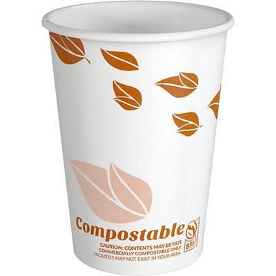 EcoChoice 16 oz. Leaf Print Compostable Paper Hot Cup - 1000/Case