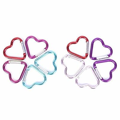 5/10 Heart Carabiner, Heart Clip, Heart Shaped Key Ring, Heart Shape Keyring,  Colorful Heart Keychain, Metal Heart Snap Key Fob, Key Fob 