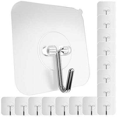 Large Adhesive Hooks for Hanging Heavy Duty Wall Hooks 22 lbs Self Adhesive  Towel Waterproof Transparent for Bags Bathroom Shower Outdoor Kitchen Cups  Door Coat Sticky Hooks (Transparent, 8pcs) - Yahoo Shopping