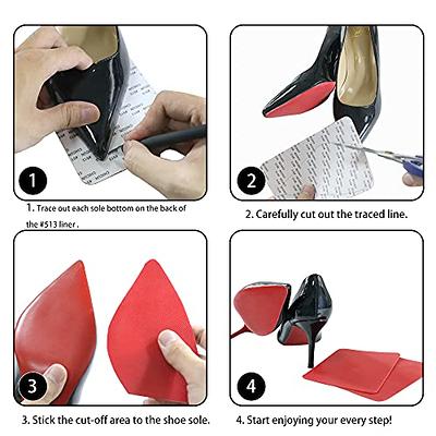 Red Shoe Sole Protector for High Heels, Red Bottom Protectors, Shoe Grips  on Bottom of Shoes,No Slip Shoe Pads, Sole Sticker (2 Pairs Red Sole