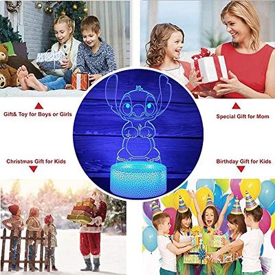 Stitch Cute 3D Night Light,16 Colors Changing with Remote Control, Kids  Room Decor Anime Lamp Birthday Christmas Gift for Boys Girls Teens Friends  