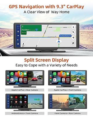 Portable Wireless Carplay Car Stereo with 2.5K Dash Cam - 9.3 HD