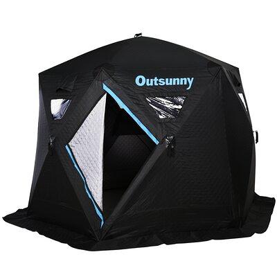 4-Person Insulated Ice Fishing Shelter 360-Degree View, Pop-Up Portable Ice  Fishing Tent with Carry Bag, Red - Yahoo Shopping