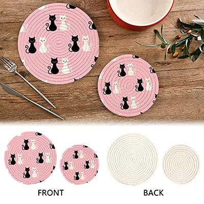 R HORSE 6Pcs Pot Holder with Pocket for Kitchen Black Grey Red Pocket Pot  Holder Cotton Heat Resistant Potholder Coffee Coaster Kitchen Hot Pad Oven