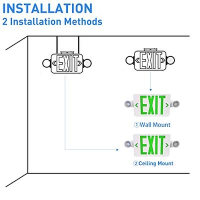 ostek Led Emergency Light With Battery Backup, Adjustable Light Heads,  Emergency Exit Lights For Home Power Failure, High Light Output