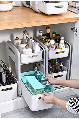Amyup Set Of 2 Plastic Storage Bins,10.5×8×5.5 Versatile Kitchen Pantry  Organization and Storage,for Plastic Storage Container Under Bed,Under Sink  Bathroom Organizer (2 Pack Medium, White) - Yahoo Shopping