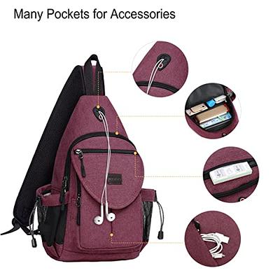 Sling Backpack Fashion Rope Bag Casual Crossbody Backpack Multipurpose  Daypacks With Umbrella Pocket & Water Bottle Holder For Women & Men 