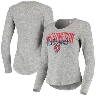 Women's Concepts Sport Heather Red Washington Nationals Meter Knit Raglan  Long Sleeve T-Shirt & Shorts Sleep Set