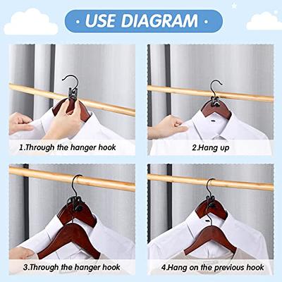 Clothes Hanger Connector Hooks, 30PCS Cascading Hanger Hooks Extender Clips  Connection Hooks for Space Saving, Plastic Mini Cascading Connection Hooks