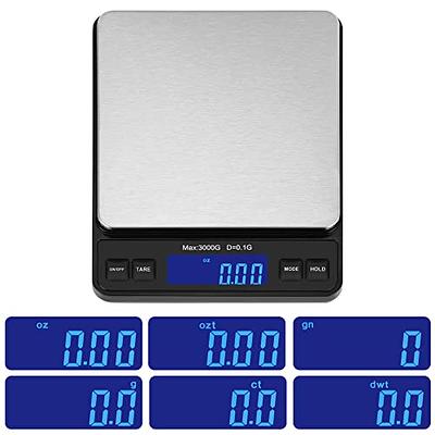 AMIR Digital Kitchen Scale, 3000g 0.01oz/ 0.1g Pocket Cooking Scale, Mini  Food Scale, Pro Electronic Jewelry Scale with Back-Lit LCD Display, Tare 