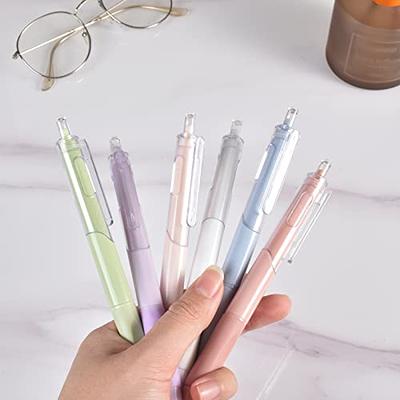 Temiary 5Pcs 0.5mm Retractable Aesthetic Gel Ink Pens, Cute Gel Pen No  Smudge for Journaling Note Taking, Fine Point Smooth Writing Pen for Home