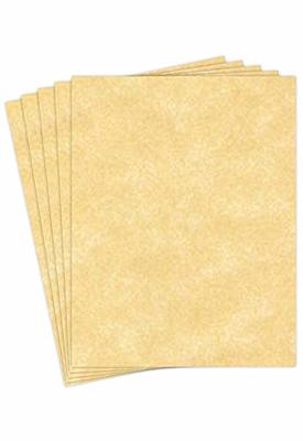 Jam Paper Parchment 24lb Paper - 8.5 x 11 - Antique Gold Recycled - 100 Sheets/Pack