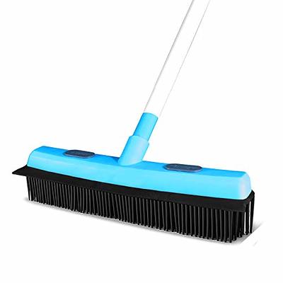 Pet Hair Rubber Broom Floor Brush for Carpet Dog Hair Remover with Built in  Squeegee Silicone Broom Suitable for All Surface