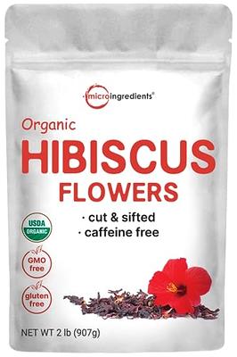 Dried Hibiscus Flowers Cut & Sifted, Flor de Jamaica, Hibiscus Tea Jamaica  1 LB