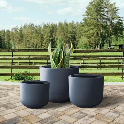 PLANTARA 32 in. and 23.6 in. H Concrete Tall Solid White planter, Large  Outdoor Plant pot, Modern Tapered Flower pot for Garden PA099S2-8011 - The  Home Depot