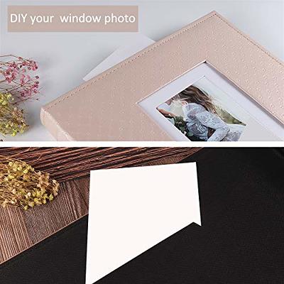 RECUTMS Photo Albums 4x6 Photos 200 Pocket Black Pages Album PU Leather  Slip In