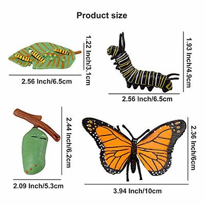 Toymany 16PCS Insect Figurines Life Cycle of Monarch Butterfly