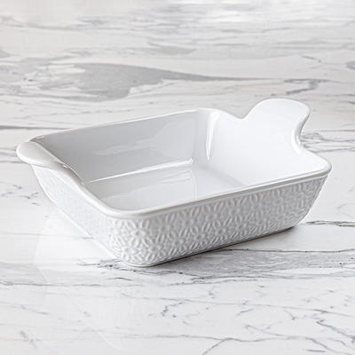 Sofia Home White Oval Stoneware Casserole Dish with Lid by Sofia Vergara 