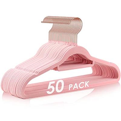 Smartor Velvet Hangers 50 Pack, Black Felt Hangers Non Slip with Rose Gold  Hook, Premium Felt Hangers for Adult, Clothes Hangers Velvet Heavy Duty