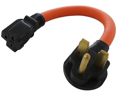 AC WORKS 1ft NEMA 6-30P to NEMA 6-20R 20-Amp 3-wire Grounding Single To  Single Orange Basic Flexible Adapter