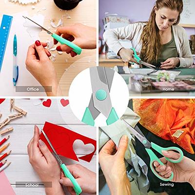 8 inch Multipurpose Scissors Bulk 2-Pack, Ultra Sharp Titanium Blade Shears, for Office Home School Sewing Fabric Craft Supplies