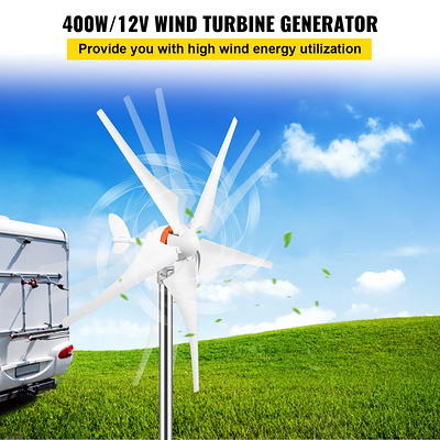 VEVOR Wind Turbine Generator, 12V/AC Wind Turbine Kit, 400W Wind Power  Generator with MPPT Controller 5 Blades Auto Adjust Windward Direction  Suitable for Terrace, Marine, Motor Home, Chalet, Boat - Yahoo Shopping