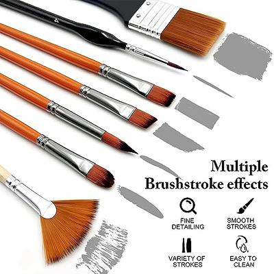 Artist Fan Paint Brushes Set 9Pcs - Soft Anti-Shedding Nylon Hair