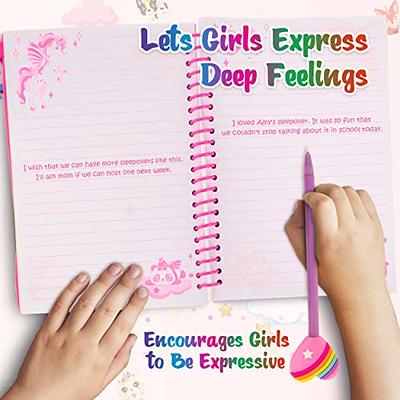 Kids Diary with Lock for Girls, GINMLYDA Paper Locking Journals with 160  Pages School Supplies (Heart) 