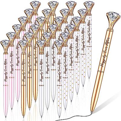 AOK 20 Pens Pink Crystal Diamond Pens Cute Bling Metal Ballpoint Pens Bridal Shower Black Ink Writing Rhinestone Pen for Office Wedding Birthday