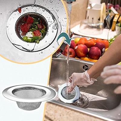 2pcs Kitchen Sink Drain Strainer Stainless Steel Anti-clogging