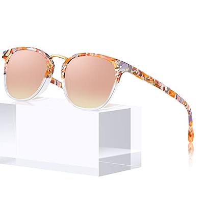 CARFIA Small Face Acetate Pink Mirrored Polarized Sunglasses for Women UV  Protection, Retro Metal Bridge Brow Ladies Sunnies - Yahoo Shopping