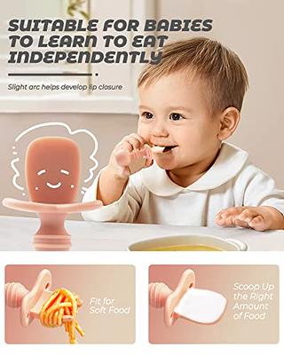 Toddler Flatware Sets Baby Spoons Self Feeding With Silicone Handle Baby  Utensils 6-12 Months Baby Spoons Self Feeding