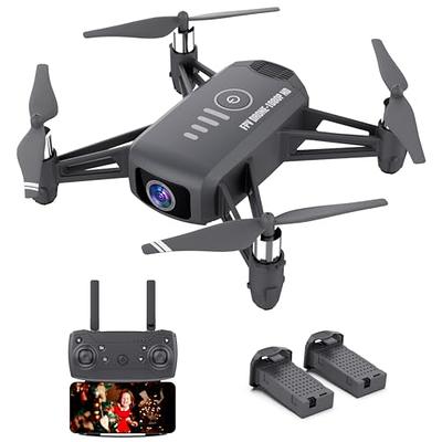 Drones with Camera for Adults Kids, Foldable RC Quadcopter, Helicopter  Toys, 1080P FPV Video Drone for Beginners, 2 Batteries, Carrying Case, One  Key